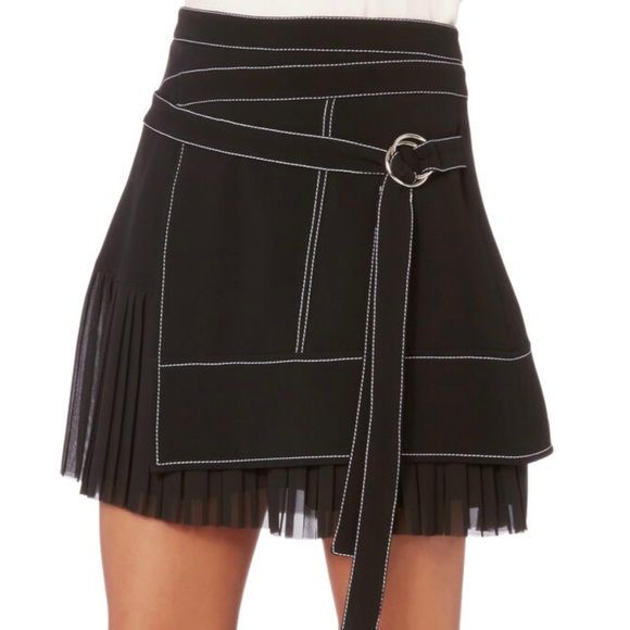CINQ À SEPT Black Misha Pleated Mini Skirt Size 0/XS - Picture 3 of 8